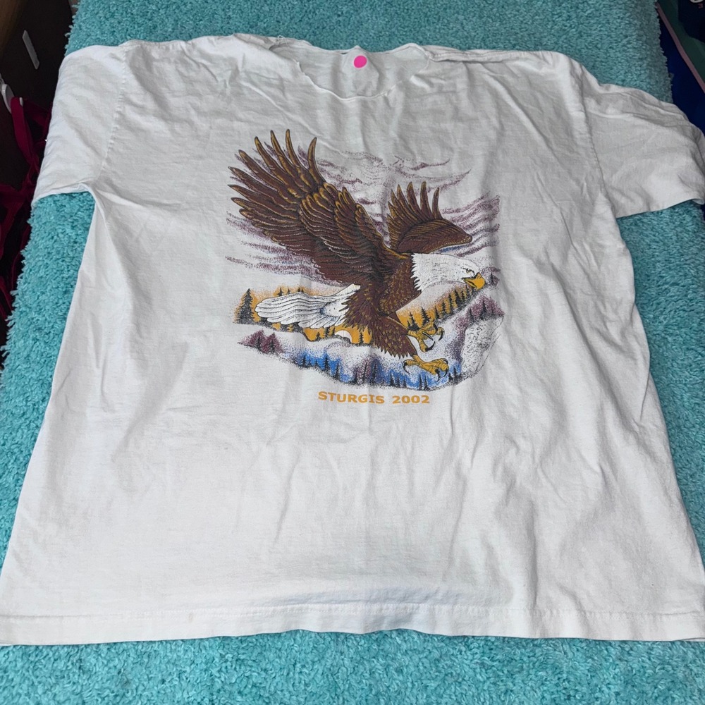 Vintage Sturgis‎ 2002 Black Hills Rally Eagle Graphic T Shirt Men's cut top 2xl